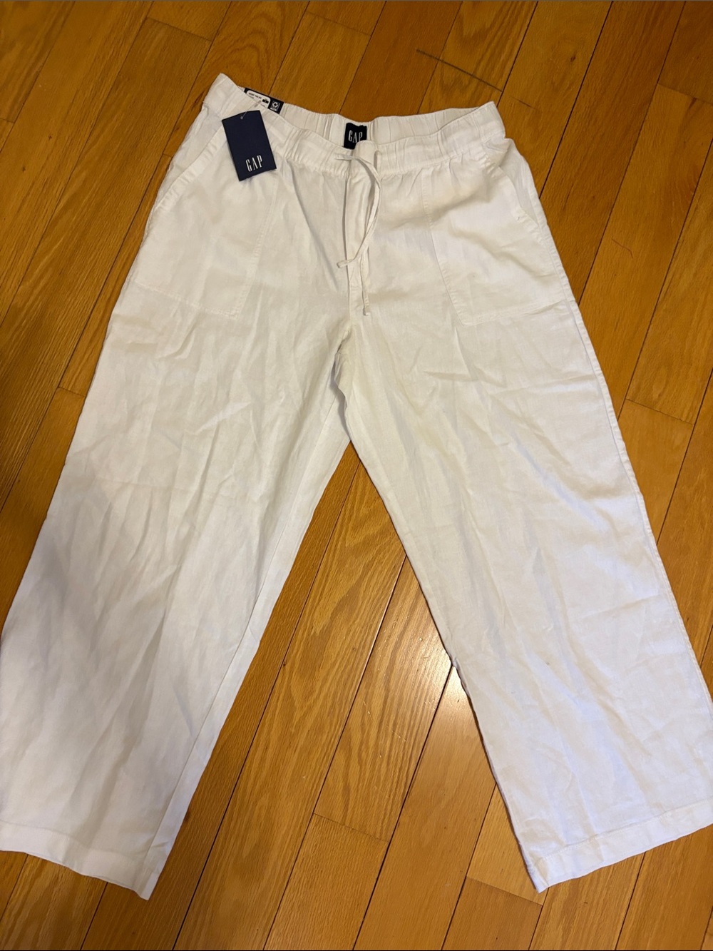 NWT gap linen white pants large